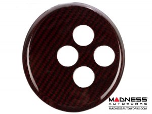 FIAT 500 Gear Panel in Carbon Fiber - Dark Red Candy